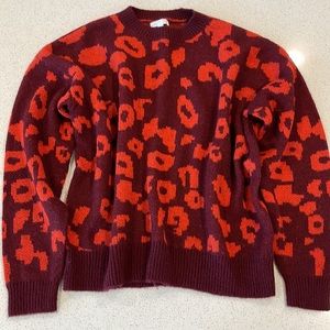 Abound red leopard sweater small
